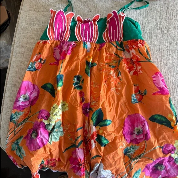 Anthropologie Celandine Tulip Babydoll Romper Small w/ removable straps - Picture 4 of 4